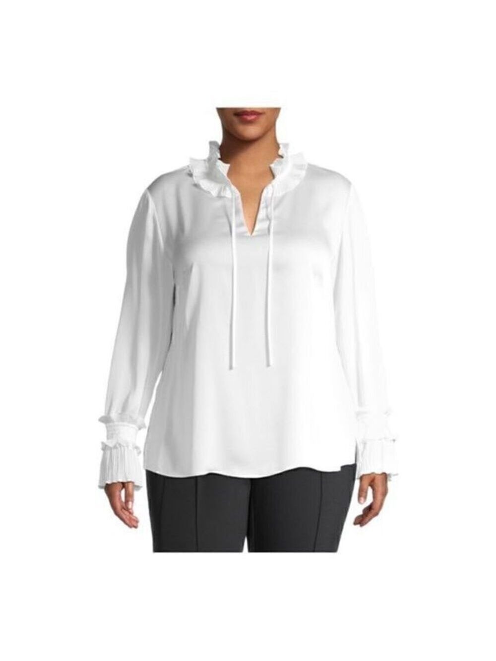 LAFAYETTE 148 New York Roan Ruffle Trim Blouse size medium NWT - Picture 3 of 7